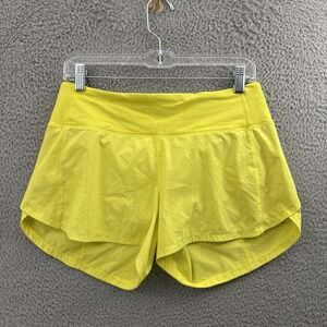 Lululemon Speed Up Shorts 4" Mid Rise Yellow Athletic Athleisure Gym Women's 6